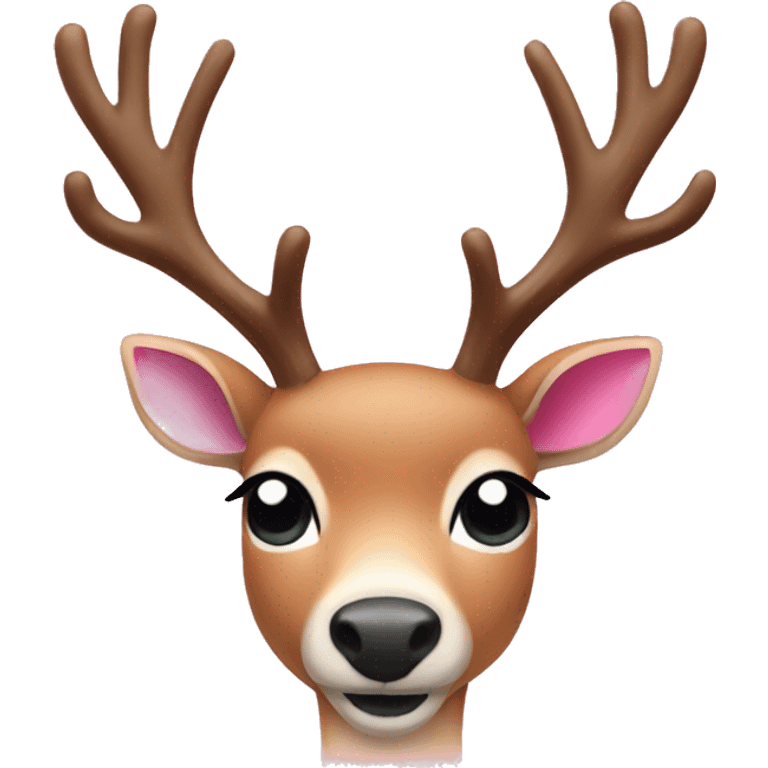 A Christmassy deer pink but not a pink deer  emoji