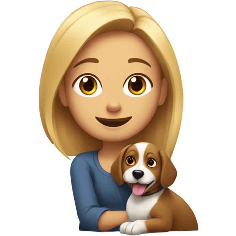 Hanna with her dog emoji