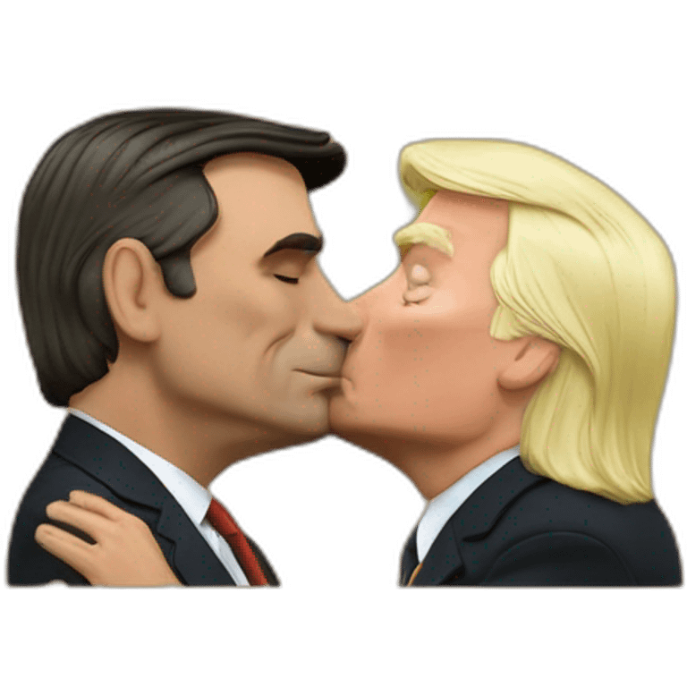 Bolsonaro kissing Donald Drump emoji