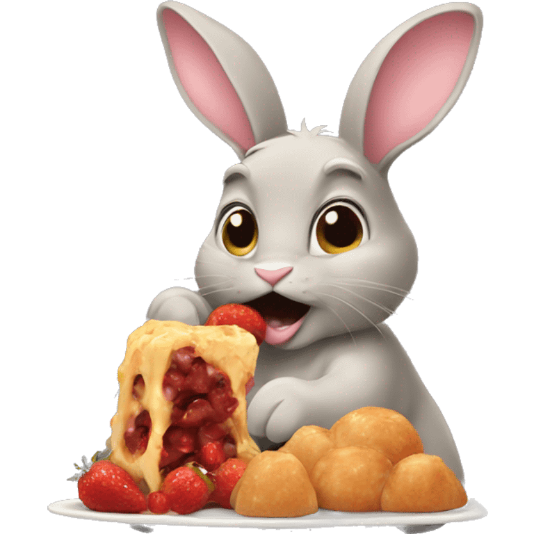 Bunny eating a Carrie  emoji