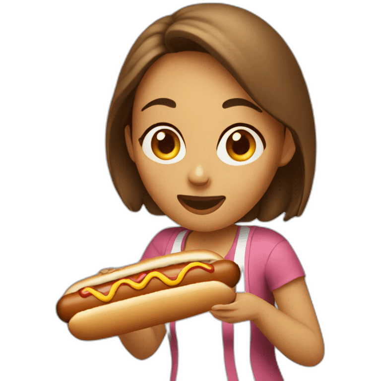 woman eating hot dog emoji