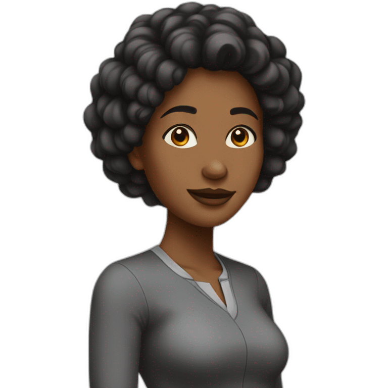 Mujer de pelo negro robusta emoji