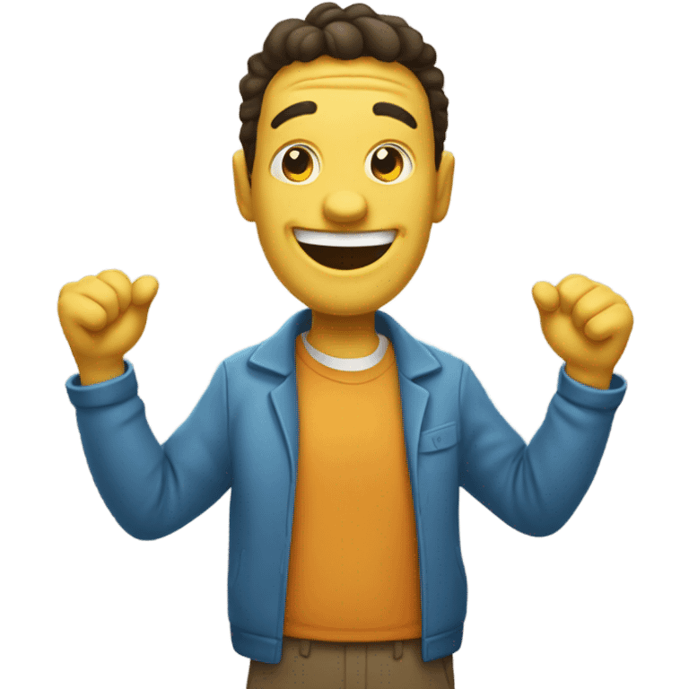 A sillly fellow giving you 14 thumbs up! emoji