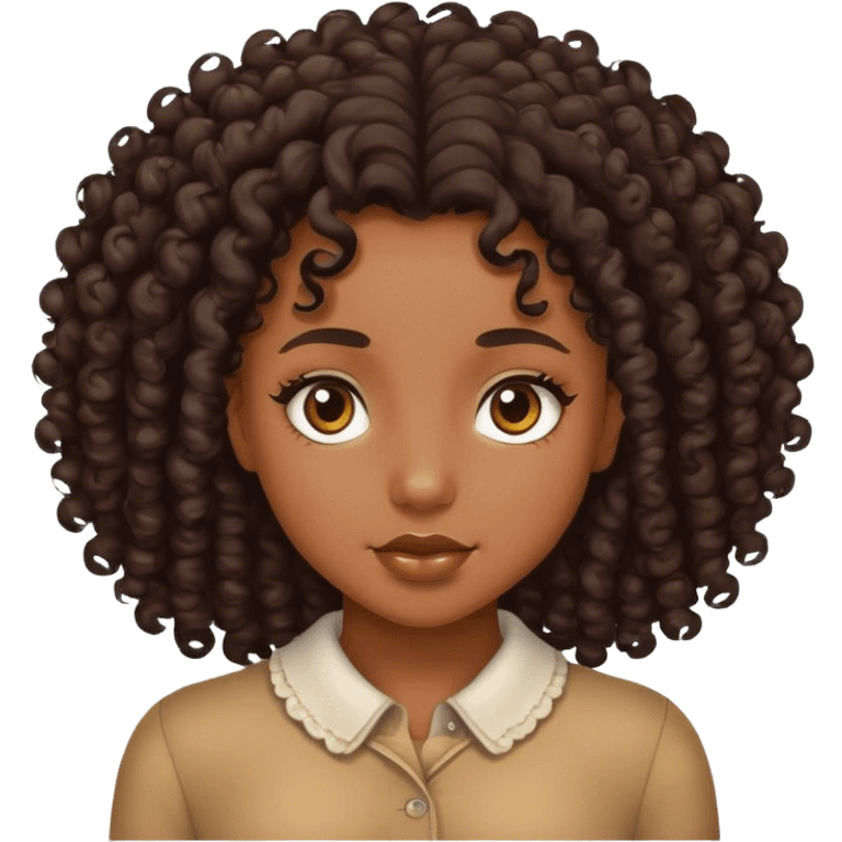 Black girl curly hair emoji