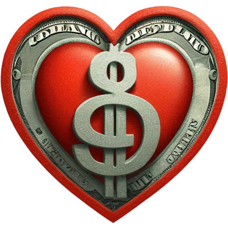 dollar sign red heart emoji