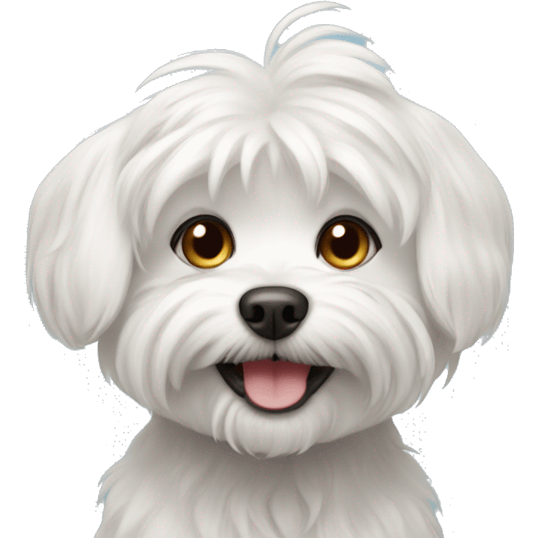 Maltese dog smiling emoji