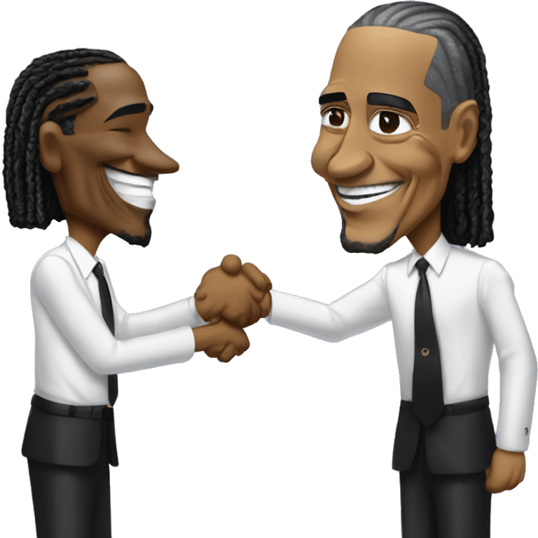 Barack Obama shaking hands with Snoop Dogg emoji