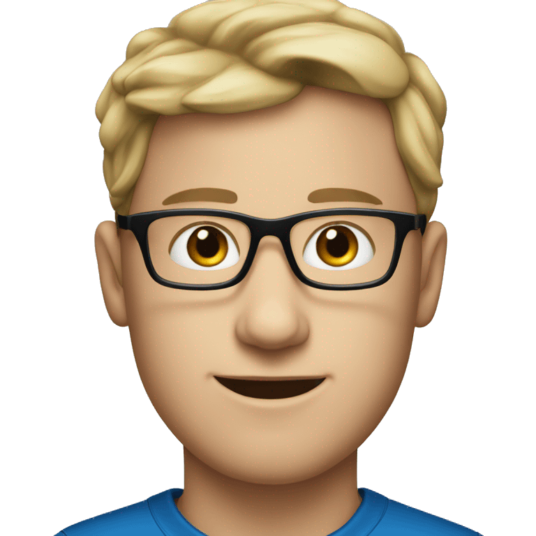 A young white man wearing a blue cap and black glasses emoji