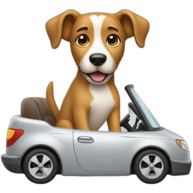 Dog driving a car emoji