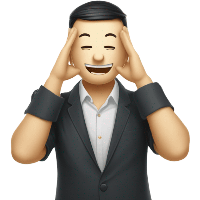  A smiley doing a facepalm with Chinese characters in the background, symbolizing business process incomprehension. emoji