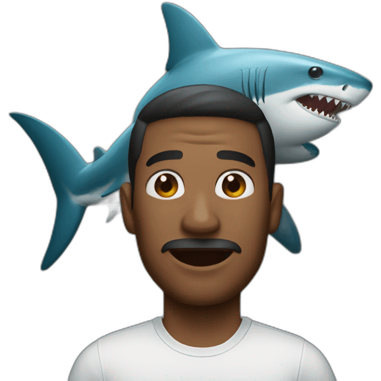 Men with shark head emoji