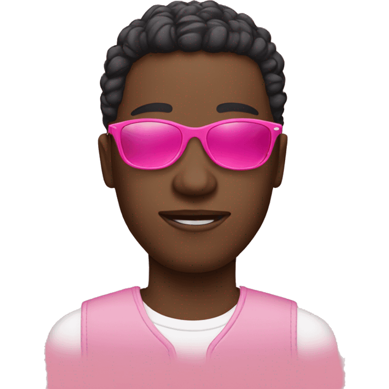 Black people with pink sunglasses emoji