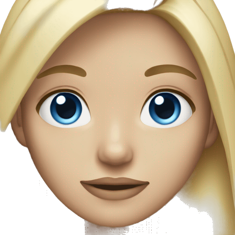 Woman blond blue eyes long hair emoji