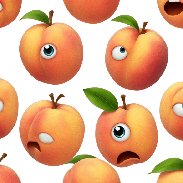 Peach fruit with eyes emoji