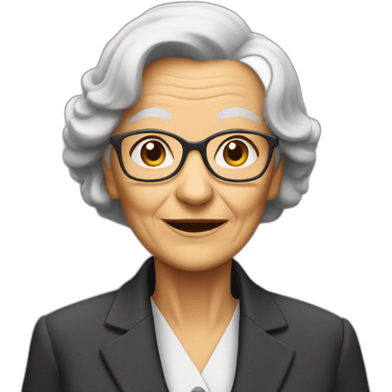 old woman in suit emoji