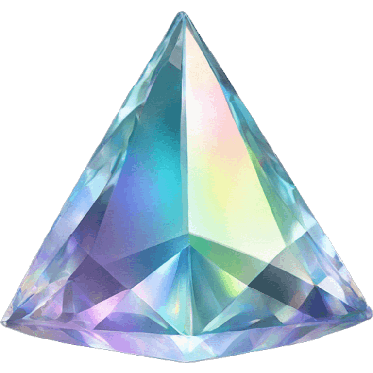 Pyramid-shaped 56-carat iridescent diamond crystal emoji