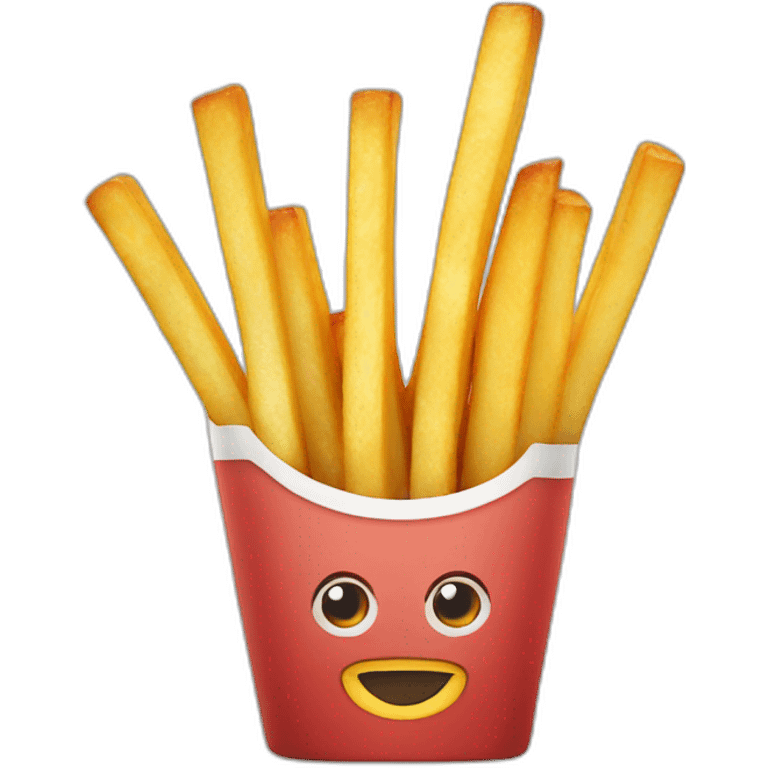 Hand with French fries fingers emoji