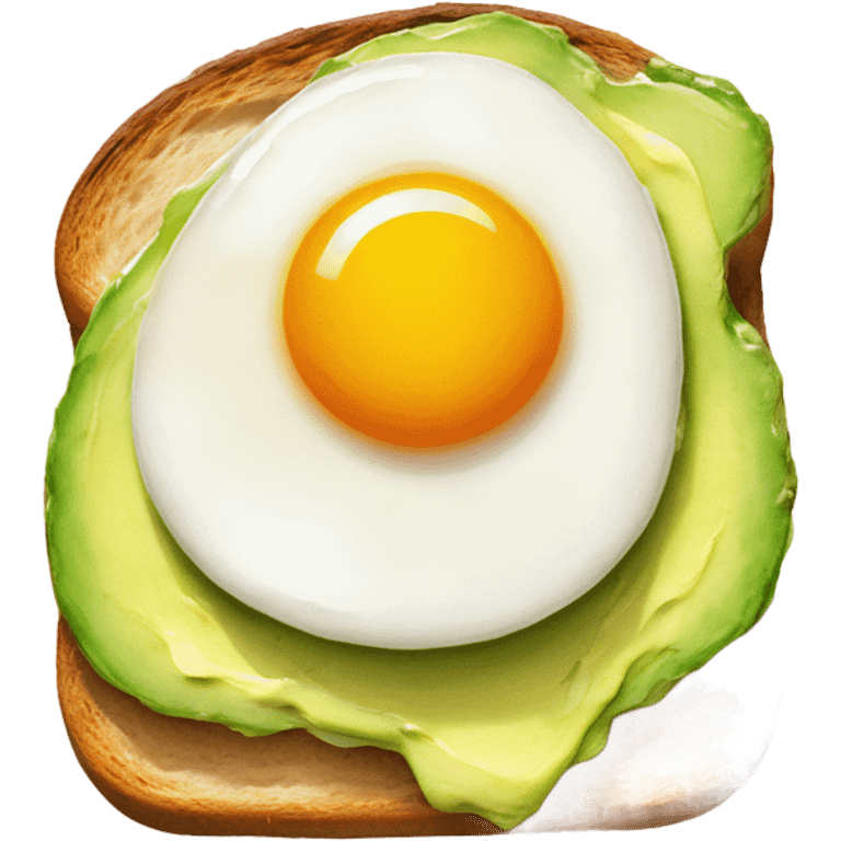 Watercolor avocado toast Wïth cute fried egg emoji