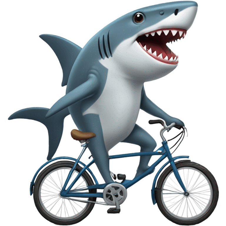 Shark riding bike emoji