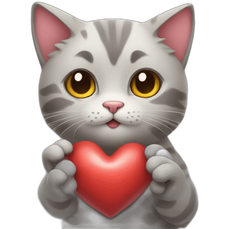 uwu cat holding an anatomically correct heart emoji