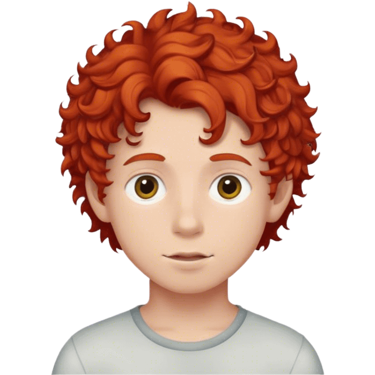 ragazzo con capelli rossi ricci emoji