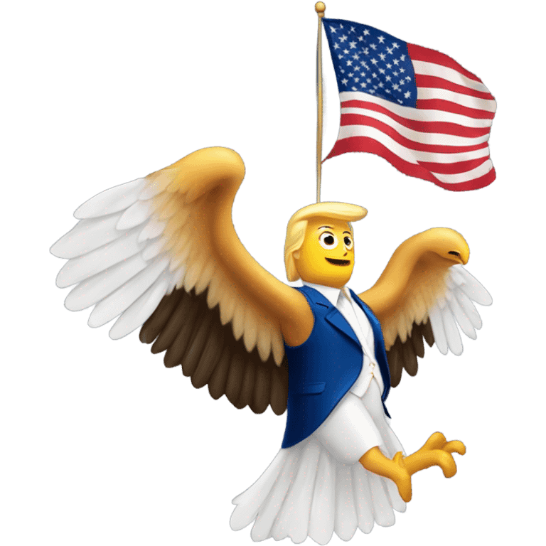 donald trump holding an eagle with an american flag emoji