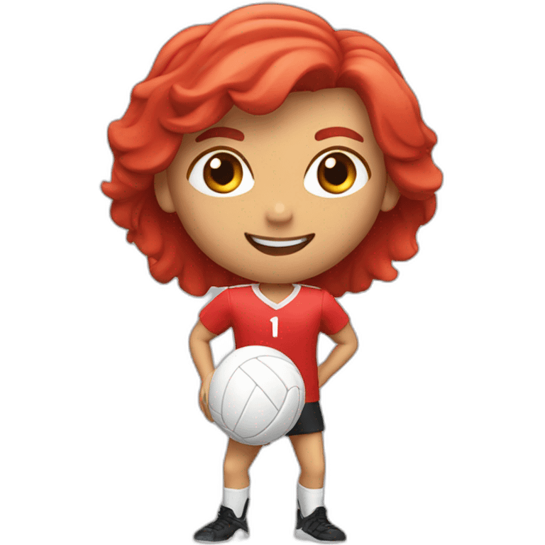 volley-ball player red shirt emoji