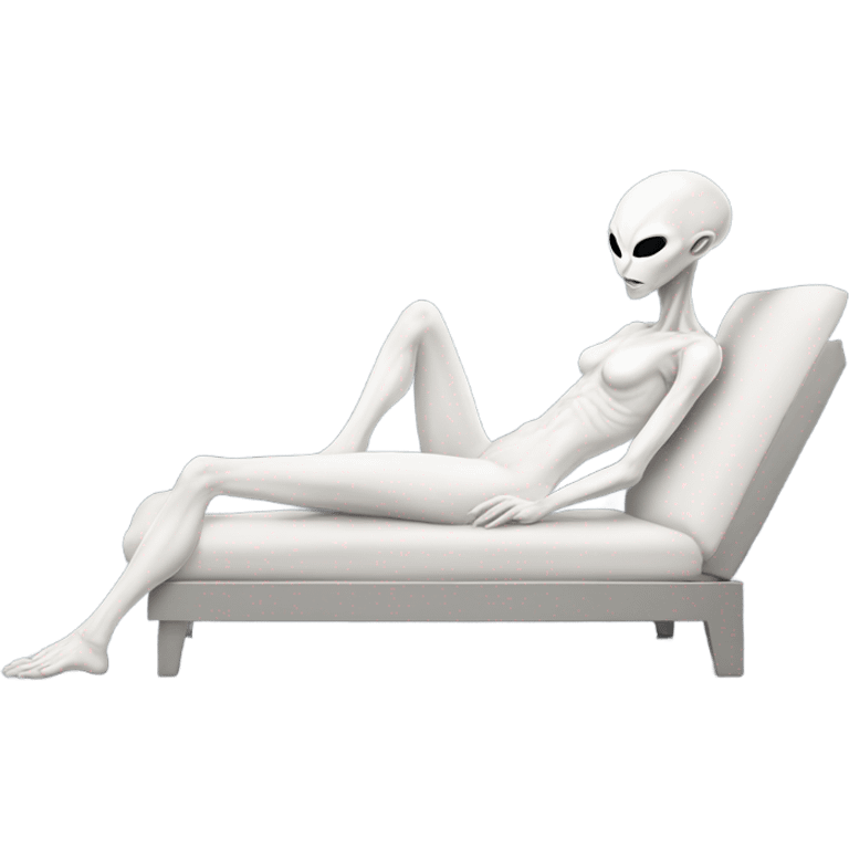 White alien woman laying on the bed emoji