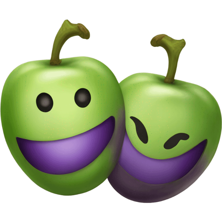 Apple eggplant emoji but mirrored emoji