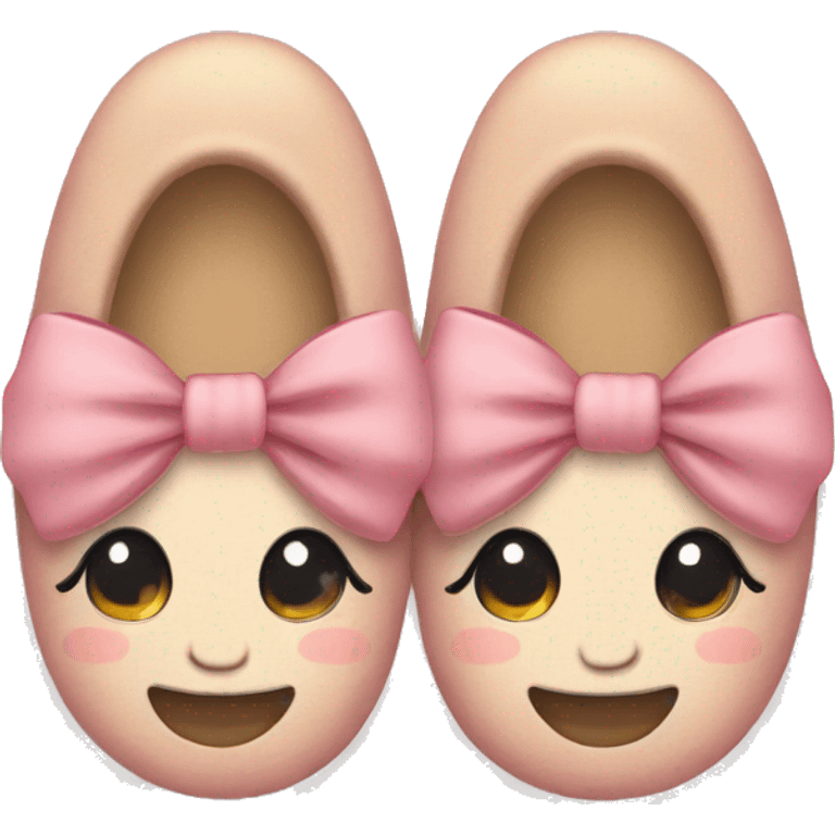 Cute slippers with bow emoji