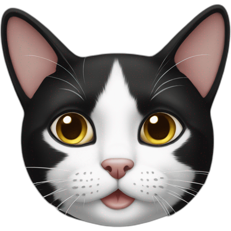 Black white cat emoji