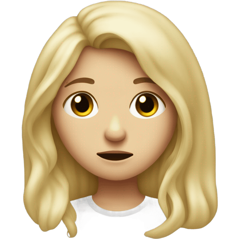 Blonde girl with a cold ￼ emoji