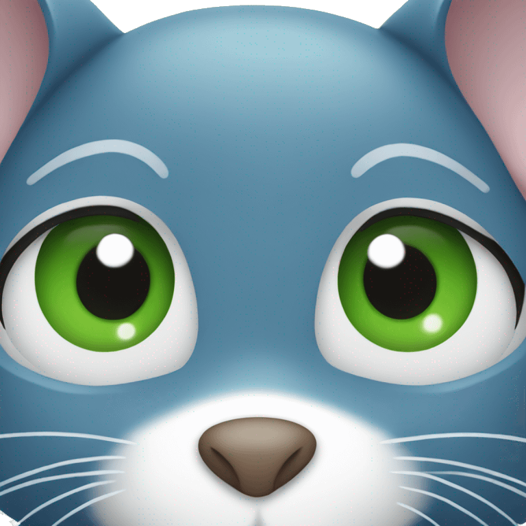 Blue mouse with a green eyes emoji