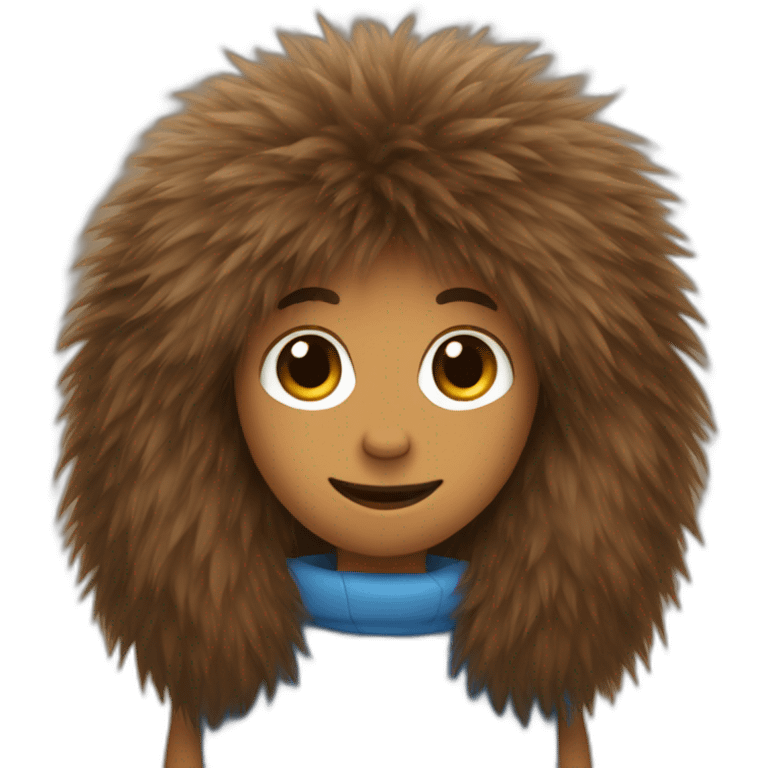 Blue, Brown, furry emoji