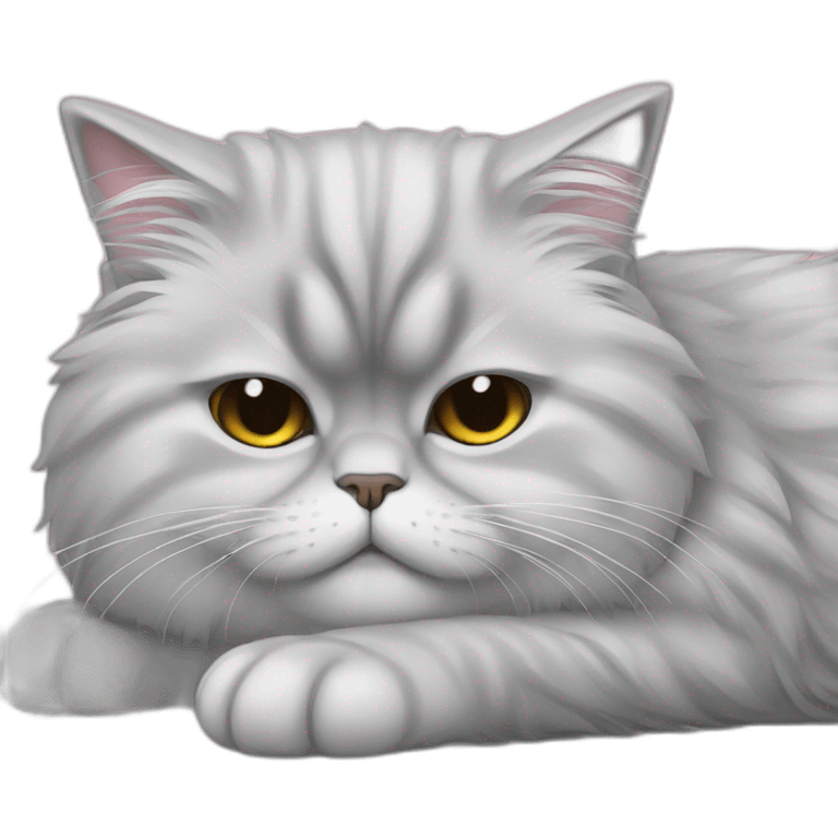 silver persian cat sleeping emoji