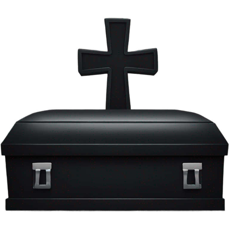 a black coffin with a cross emoji