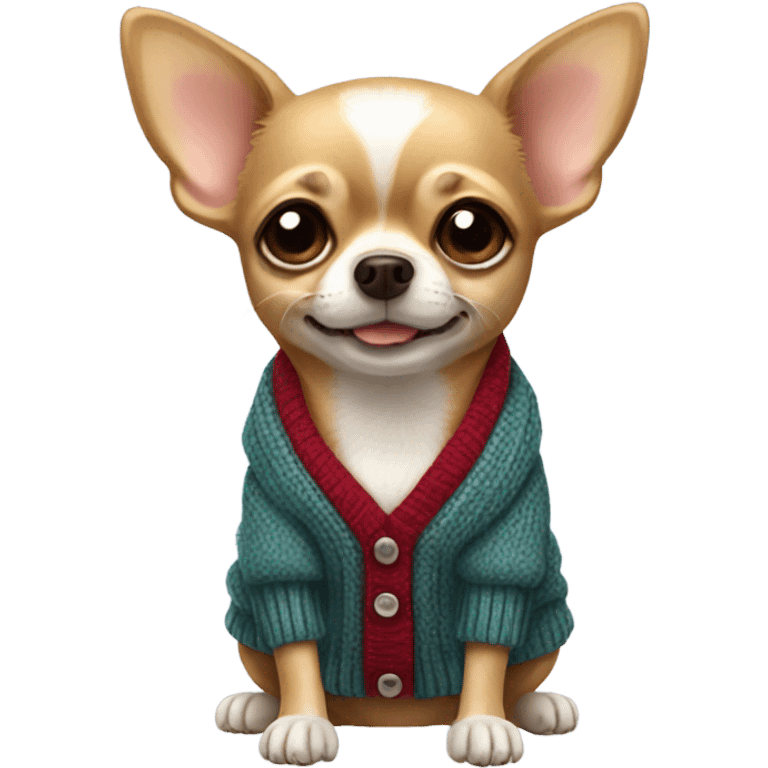 Chihuahua rich with a cardigan  emoji