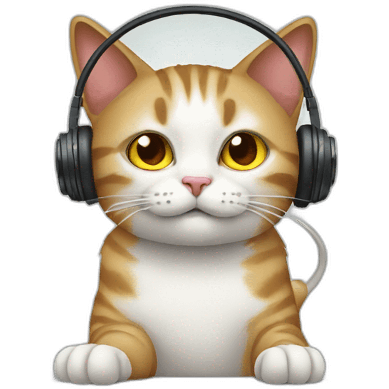 cat listening to ipod emoji