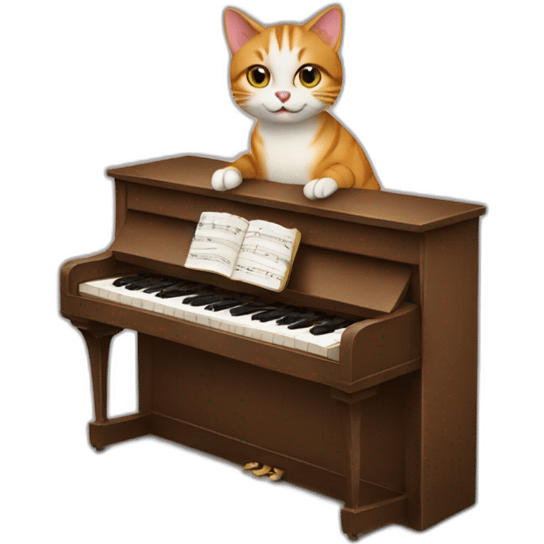 cat playing piano emoji