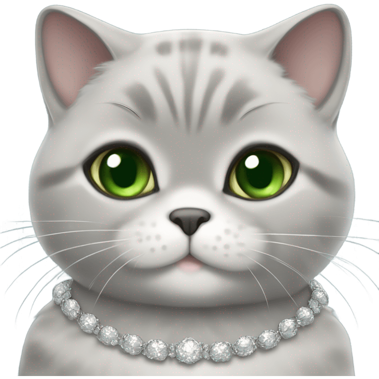 a british shorthair silver chinchila with green eyes dressed in a princess gown emoji