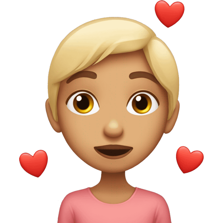 Cara tirando un beso con corazones en los ojos  emoji