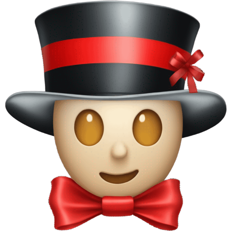 a classic top hat with a red ribbon at the base emoji