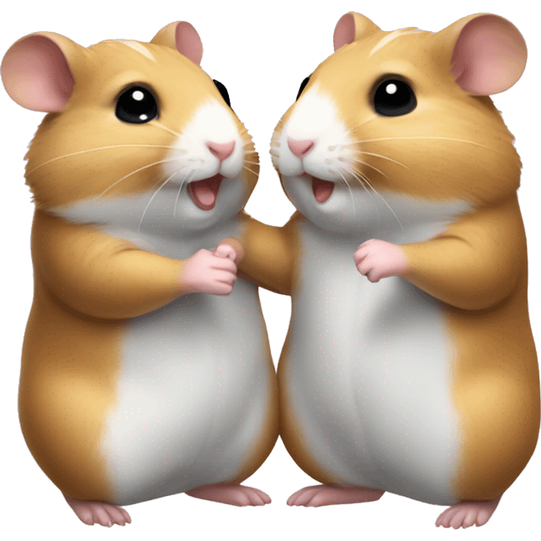 two hamsters giving handshake  emoji