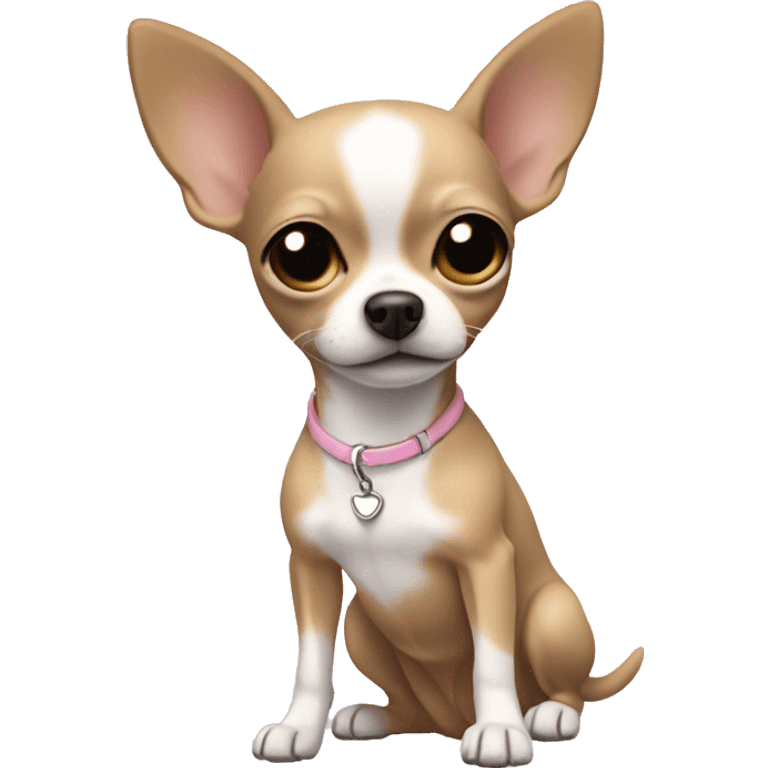 girly chihuahua colour khaki with a white line in her head emoji