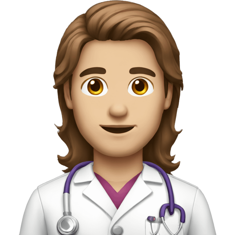 Male nurse long brown hair emoji