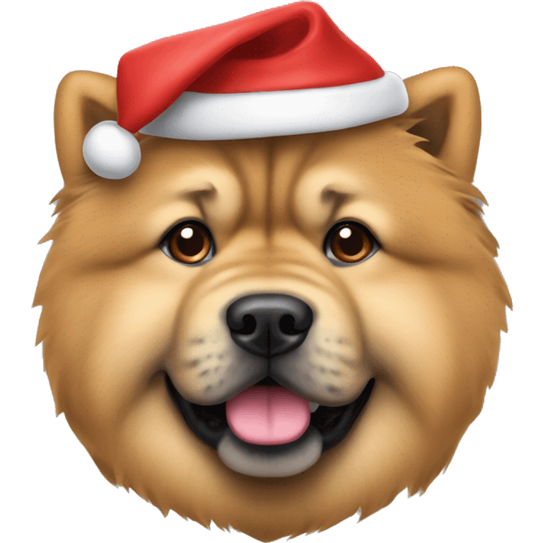 Chow Chow wearing a Santa Hat emoji