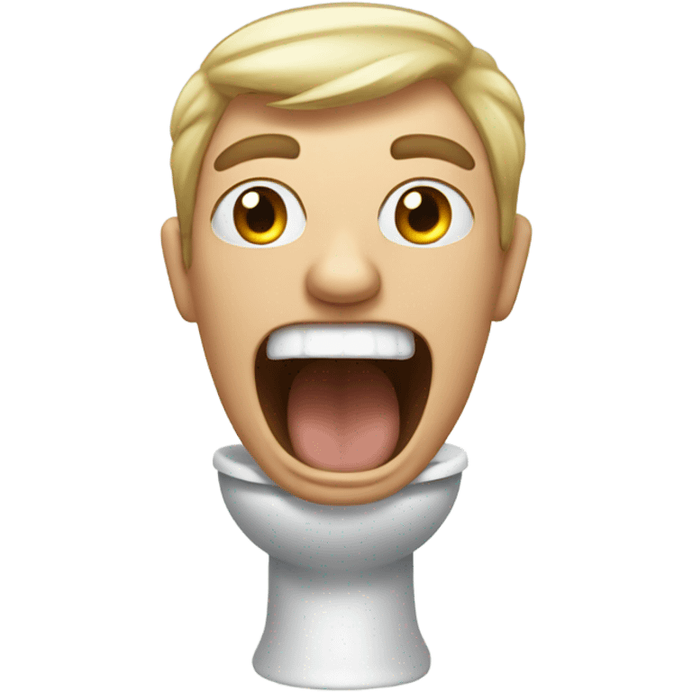 A man screaming into a toilet emoji