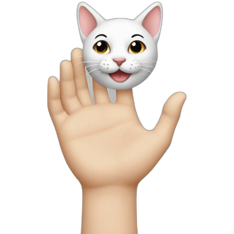 A hand caress a happy cat head emoji