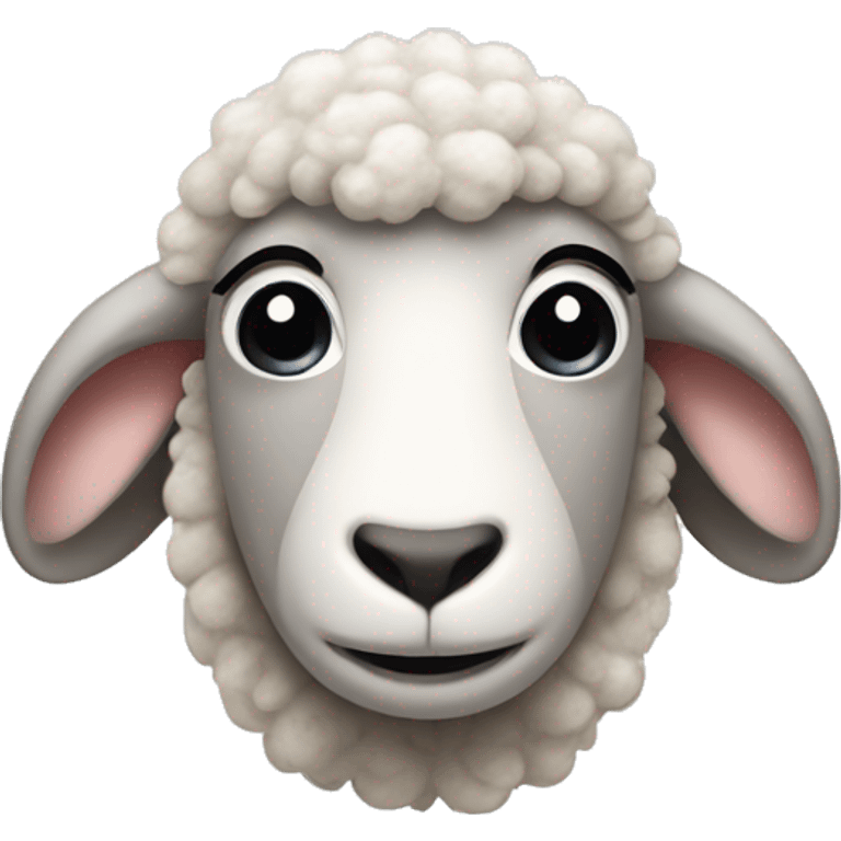 Sheep raising an eyebrow emoji