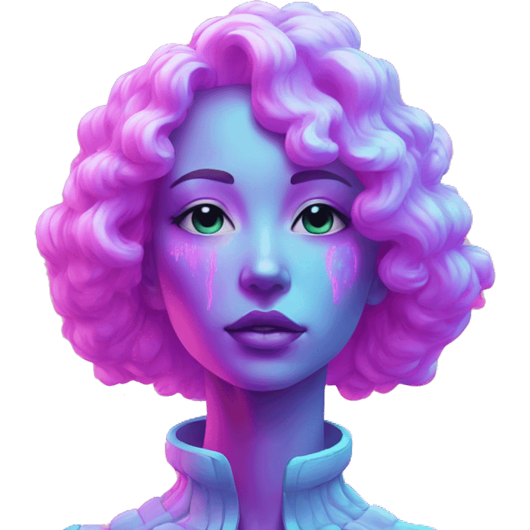 Vaporwave humanoid fantasy human emoji